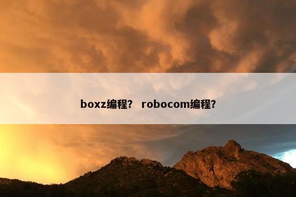 boxz编程？ robocom编程？