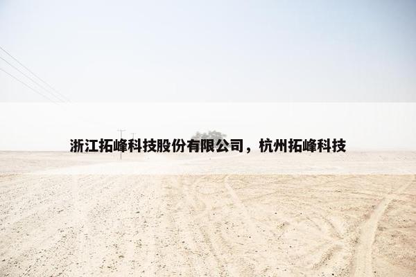 浙江拓峰科技股份有限公司，杭州拓峰科技
