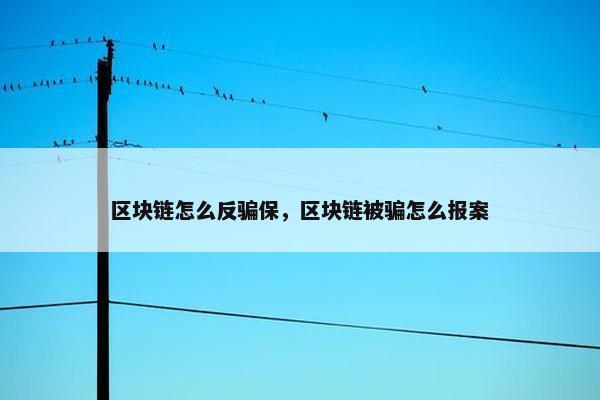 区块链怎么反骗保，区块链被骗怎么报案