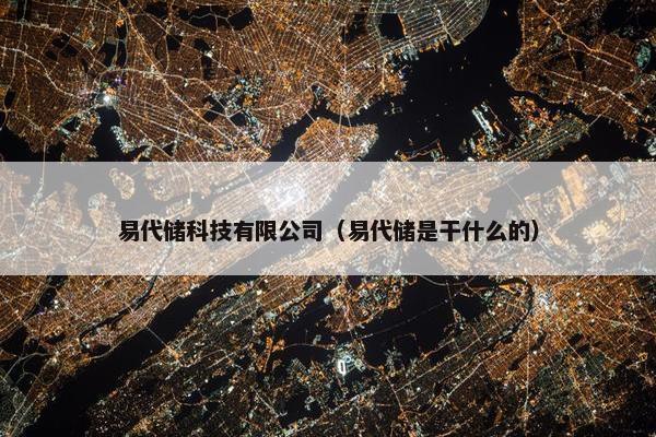 易代储科技有限公司（易代储是干什么的）