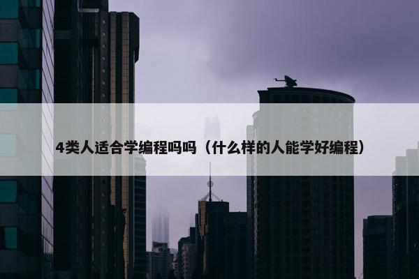 4类人适合学编程吗吗（什么样的人能学好编程）