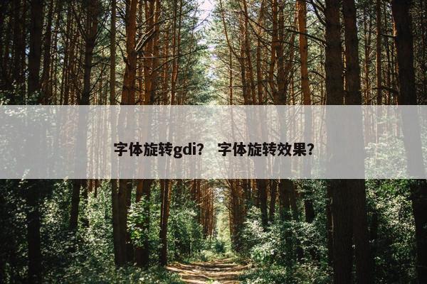 字体旋转gdi？ 字体旋转效果？