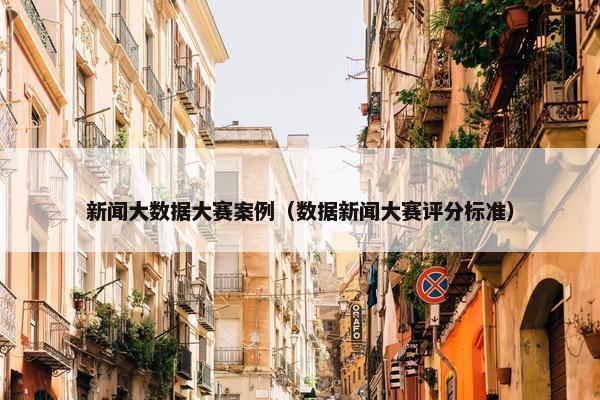 新闻大数据大赛案例（数据新闻大赛评分标准）