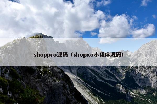 shoppro源码（shopxo小程序源码）