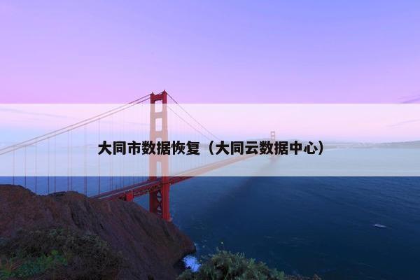 大同市数据恢复（大同云数据中心）