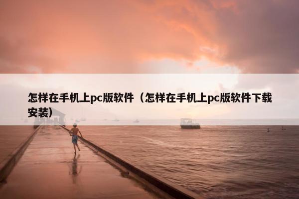 怎样在手机上pc版软件（怎样在手机上pc版软件下载安装）