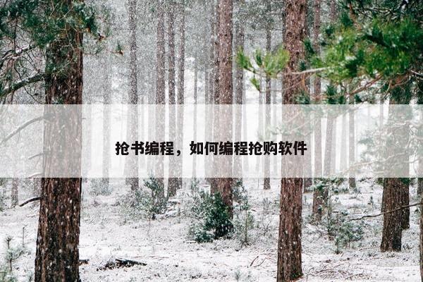 抢书编程，如何编程抢购软件