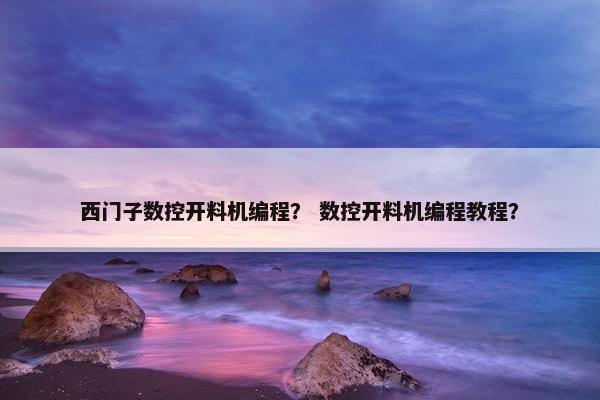 西门子数控开料机编程？ 数控开料机编程教程？