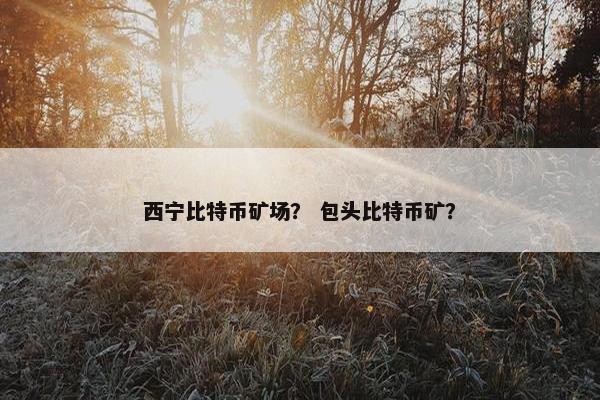 西宁比特币矿场？ 包头比特币矿？
