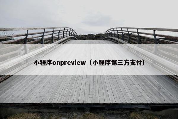 小程序onpreview（小程序第三方支付）