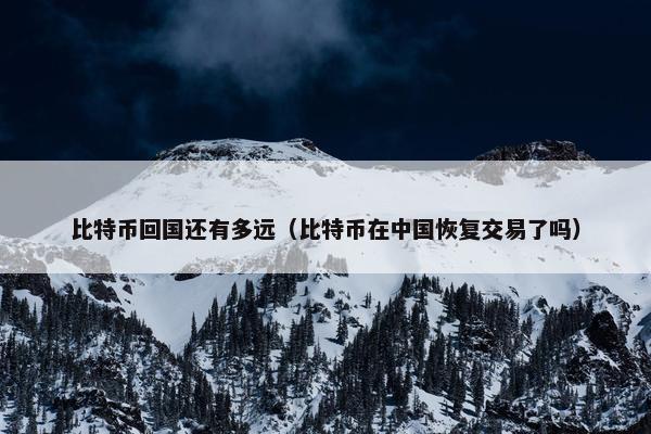 比特币回国还有多远（比特币在中国恢复交易了吗）