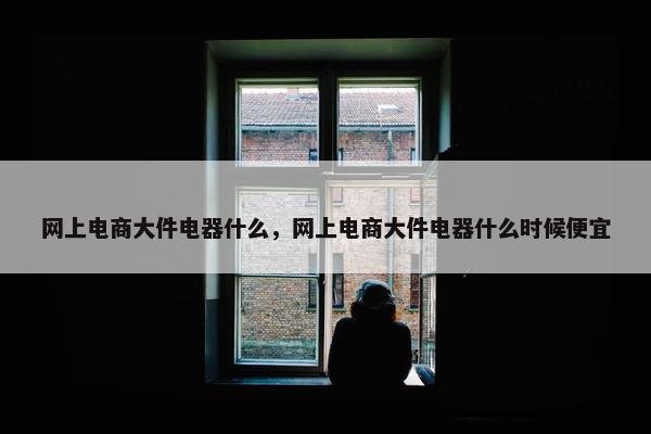 网上电商大件电器什么，网上电商大件电器什么时候便宜