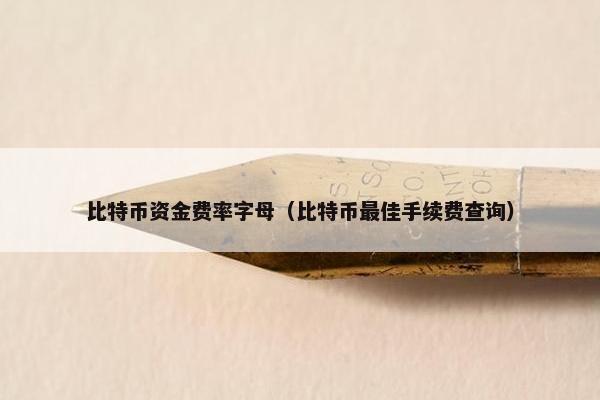 比特币资金费率字母（比特币最佳手续费查询）