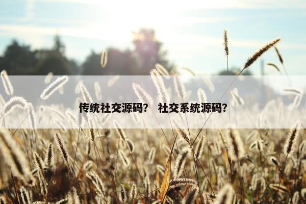 传统社交源码？ 社交系统源码？