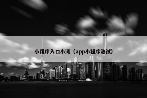 小程序入口小测（app小程序测试）
