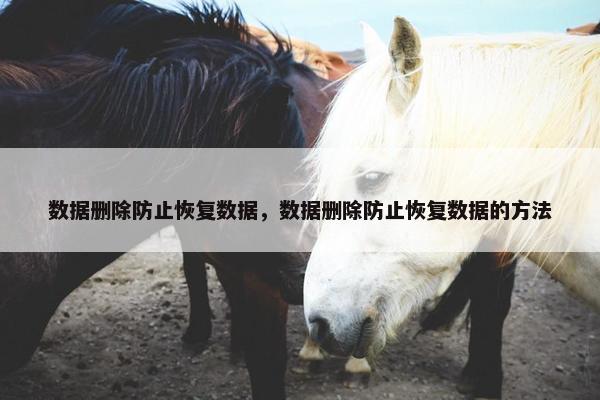 数据删除防止恢复数据，数据删除防止恢复数据的方法