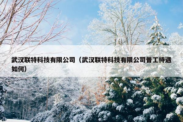 武汉联特科技有限公司（武汉联特科技有限公司普工待遇如何）