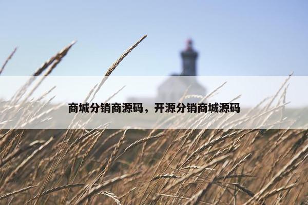 商城分销商源码，开源分销商城源码