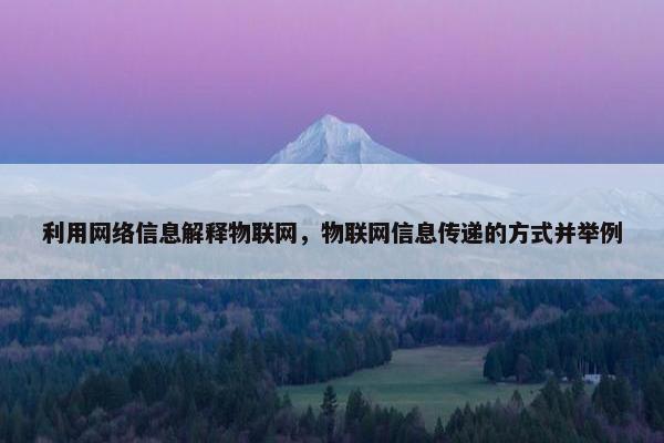 利用网络信息解释物联网，物联网信息传递的方式并举例