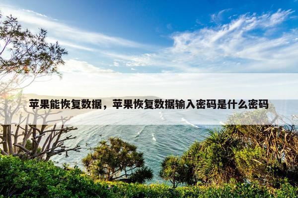 苹果能恢复数据，苹果恢复数据输入密码是什么密码