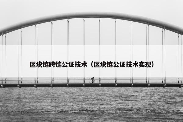 区块链跨链公证技术（区块链公证技术实现）