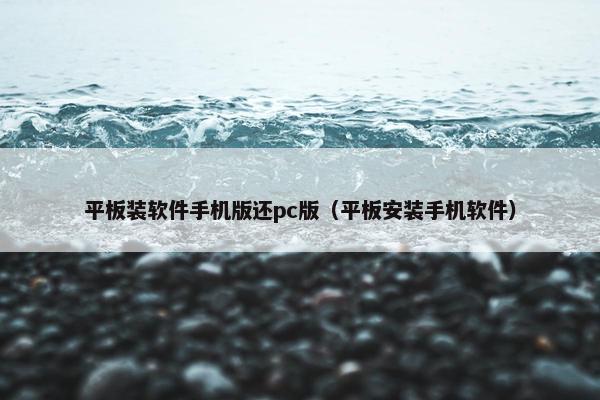 平板装软件手机版还pc版（平板安装手机软件）