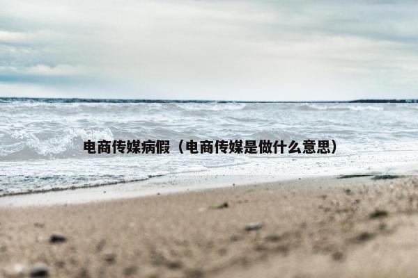 电商传媒病假（电商传媒是做什么意思）