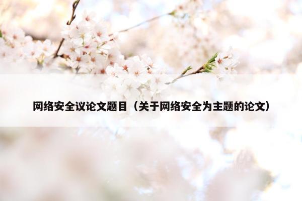 网络安全议论文题目（关于网络安全为主题的论文）