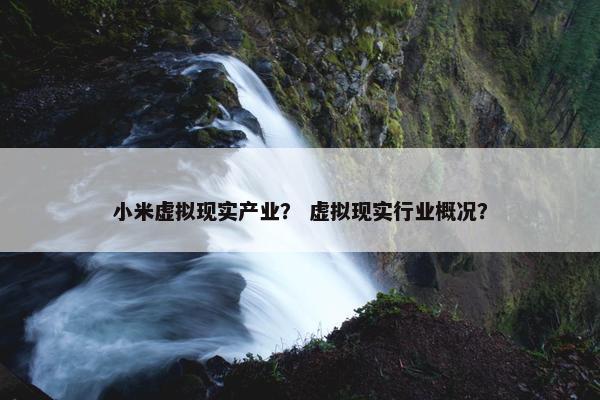 小米虚拟现实产业？ 虚拟现实行业概况？