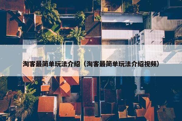 淘客最简单玩法介绍（淘客最简单玩法介绍视频）