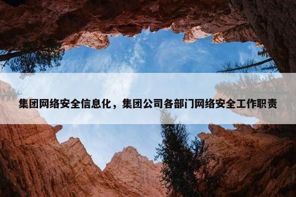 集团网络安全信息化，集团公司各部门网络安全工作职责