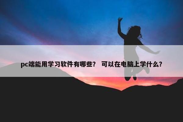 pc端能用学习软件有哪些？ 可以在电脑上学什么？
