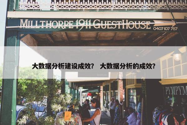大数据分析建设成效？ 大数据分析的成效？