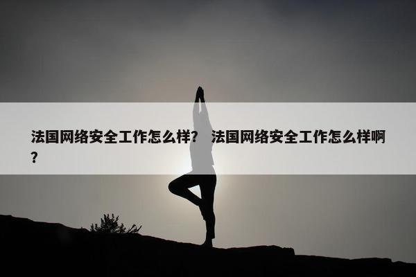 法国网络安全工作怎么样？ 法国网络安全工作怎么样啊？