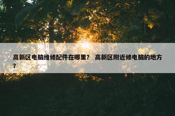 高新区电脑维修配件在哪里？ 高新区附近修电脑的地方？