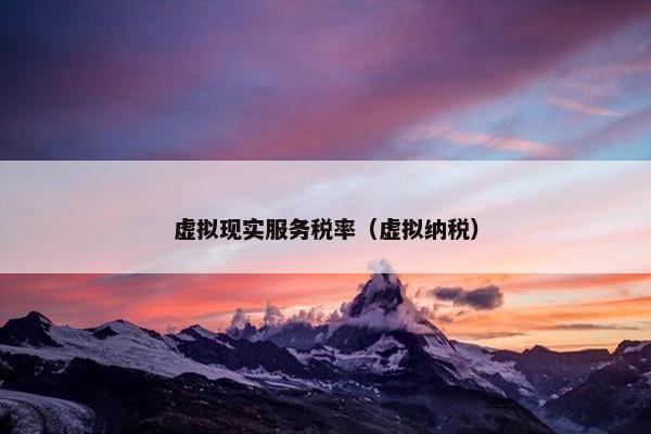 虚拟现实服务税率（虚拟纳税）