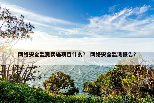 网络安全监测实施项目什么？ 网络安全监测报告？