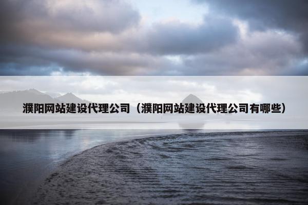 濮阳网站建设代理公司（濮阳网站建设代理公司有哪些）