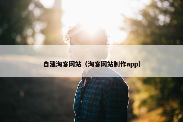 自建淘客网站（淘客网站制作app）