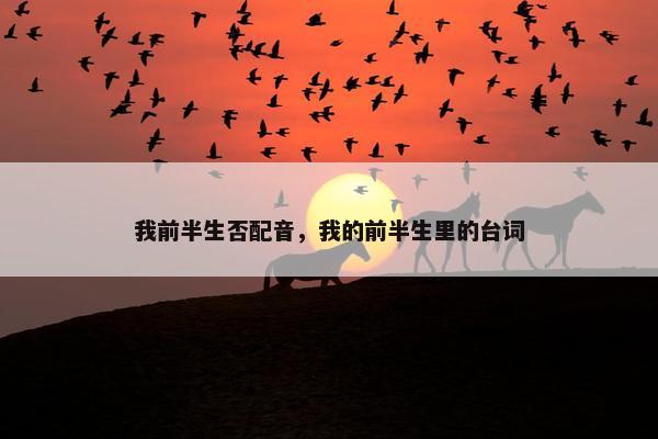 我前半生否配音，我的前半生里的台词