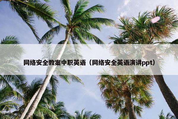 网络安全教案中职英语（网络安全英语演讲ppt）