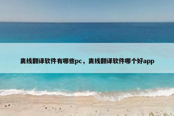 离线翻译软件有哪些pc，离线翻译软件哪个好app
