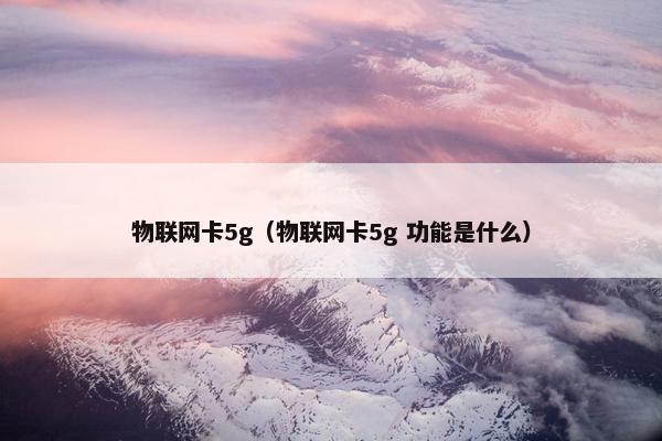 物联网卡5g（物联网卡5g 功能是什么）
