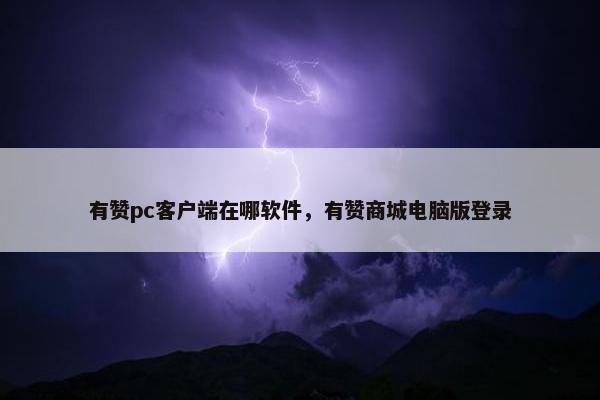 有赞pc客户端在哪软件，有赞商城电脑版登录