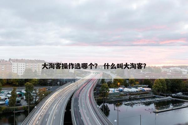 大淘客操作选哪个？ 什么叫大淘客？
