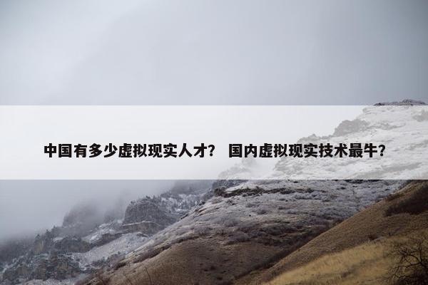 中国有多少虚拟现实人才？ 国内虚拟现实技术最牛？