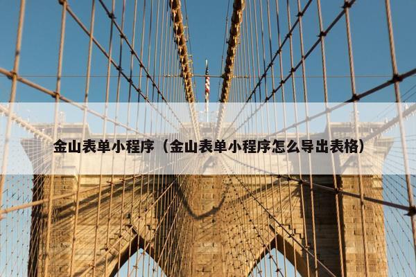 金山表单小程序（金山表单小程序怎么导出表格）