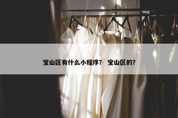 宝山区有什么小程序？ 宝山区的？
