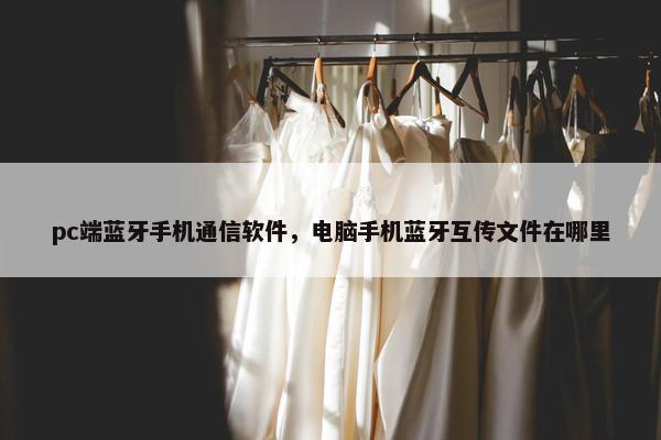 pc端蓝牙手机通信软件，电脑手机蓝牙互传文件在哪里