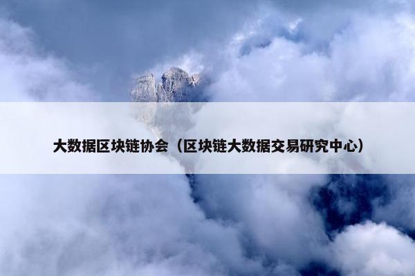 大数据区块链协会（区块链大数据交易研究中心）